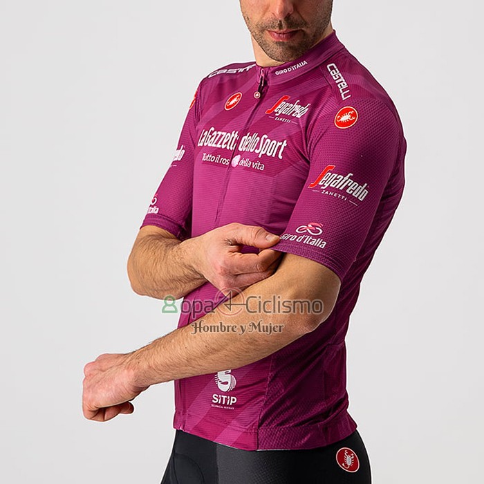 Giro d'Italia Ropa Ciclismo Culotte Corto 2021 Hombre Mangas Cortas Fucsia